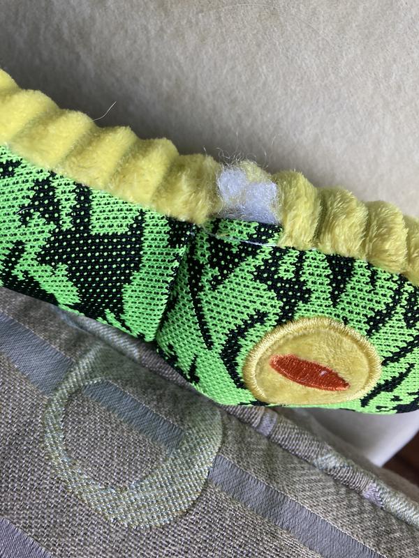 It split at the seams just from crunching on the noisemaker