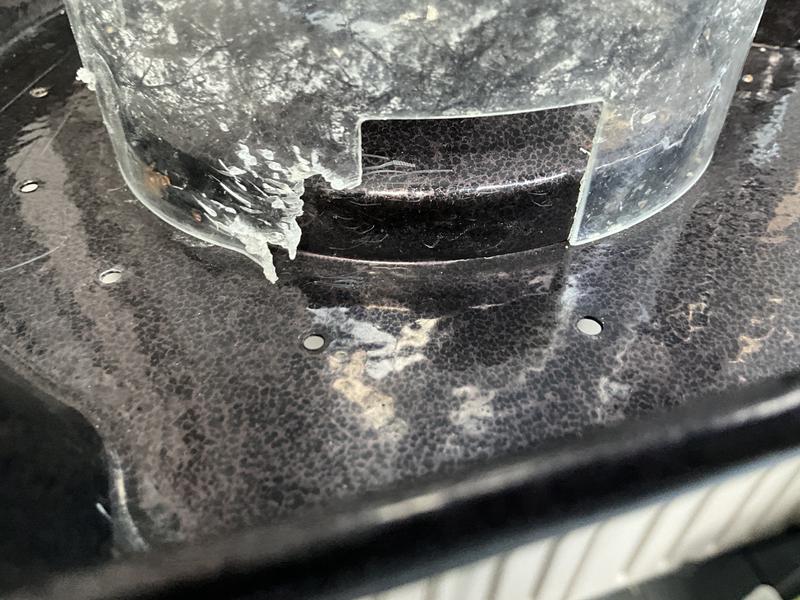 I watched a large bird pecking at the tube