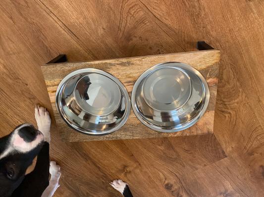 Frisco Wooden Elevated Dog & Cat Diner, 2-Cup