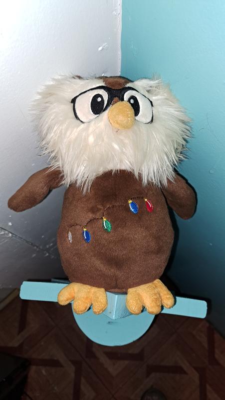 Frisco Holiday Festive Owl Plush Squeaky Dog Toy