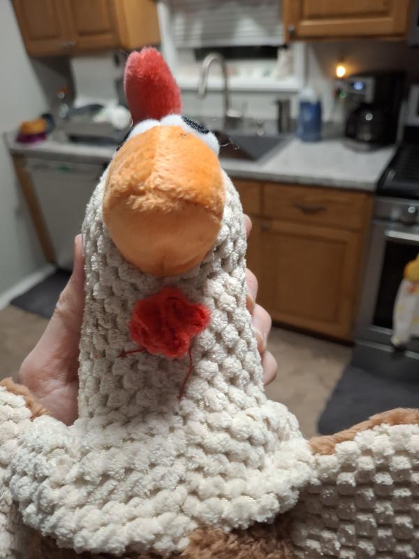 GODOG Checkers Chew Guard Rooster Squeaky Plush Dog Toy, Large - Chewy.com