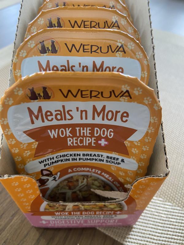 Weruva Meals 'n More Natural Wet Dog Food, Wok The Dog Plus Digestive Support, 3.5-oz cup, 12 count