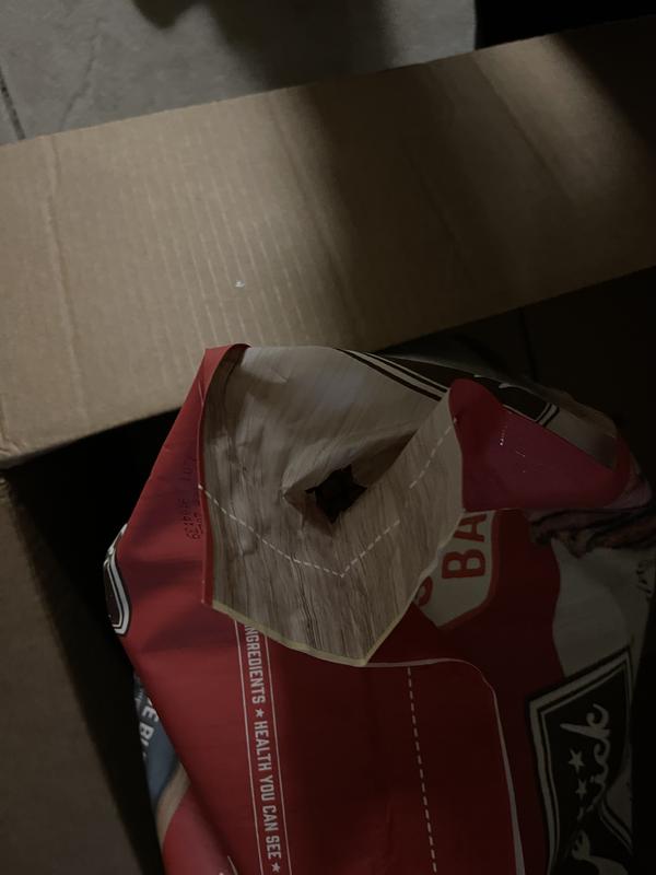 Every bad damage with open bag - chewy replaced and sent another bag and the same thing happens