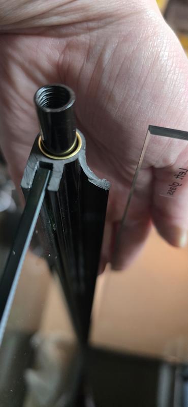 Top, front left corner