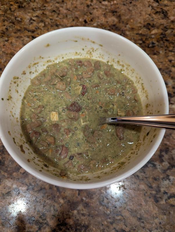 Food after mixing with water