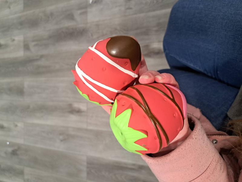 Frisco Strawberry Frosted Donut Dense Foam Squeaky Dog Toy