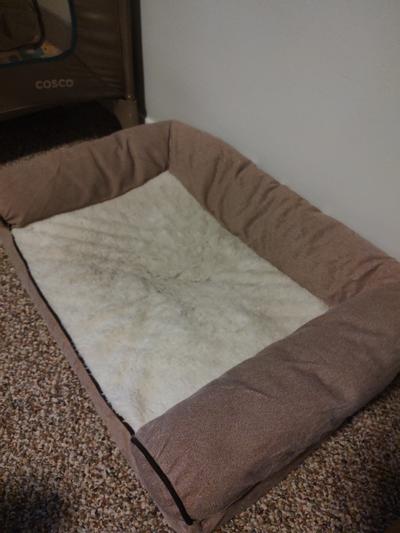 FRISCO Farmhouse Rectangular Bolster Dog Bed, Large