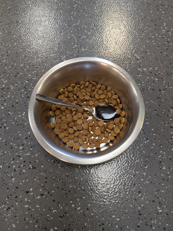 The contents can be squirted right into a teaspoon or tablespoon for easy measuring