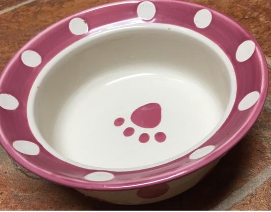 Top Paw Set of 2 Ceramic Dog Food & Water Bowls Pink & Blue “Diva” “Stud”