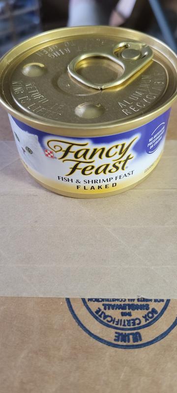 FANCY FEAST Flaked Fish Shrimp Feast Canned Cat Food 3 oz case