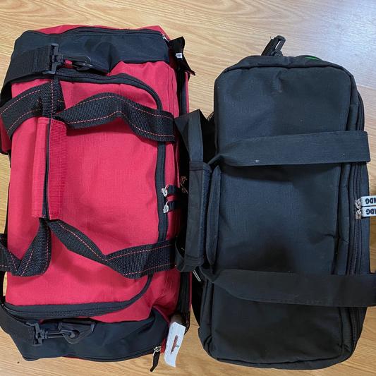 Ultimate duffle bag vs. large Tote travel bag, both by Mobile Dog Gear
