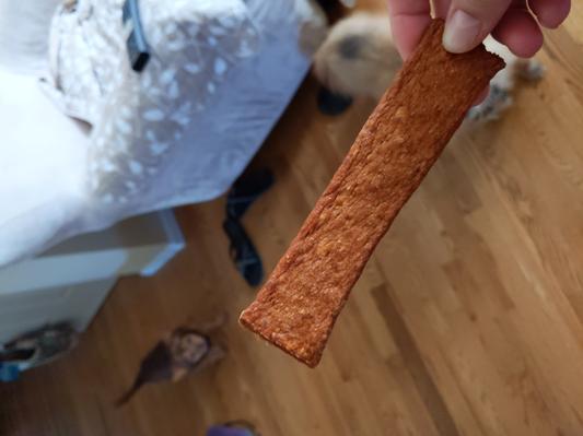 One treat, they are like softer jerky