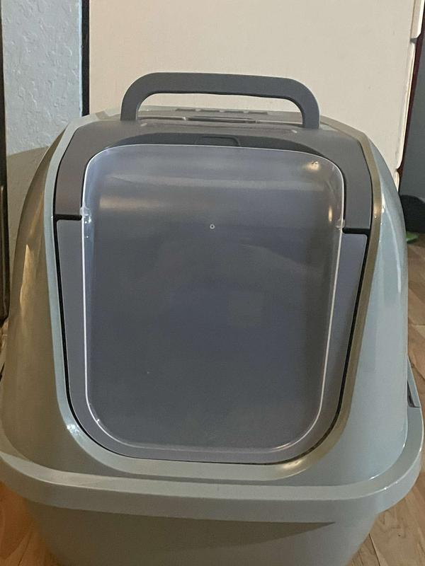 FRISCO Flip Top Hooded Corner Cat Litter Box, Large, 21-in 