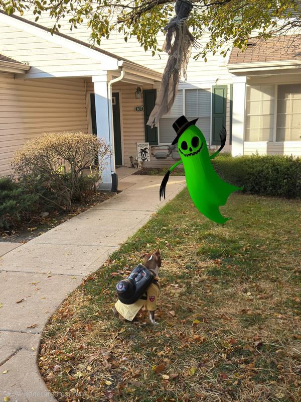 Who you gonna call? Perfect costume.