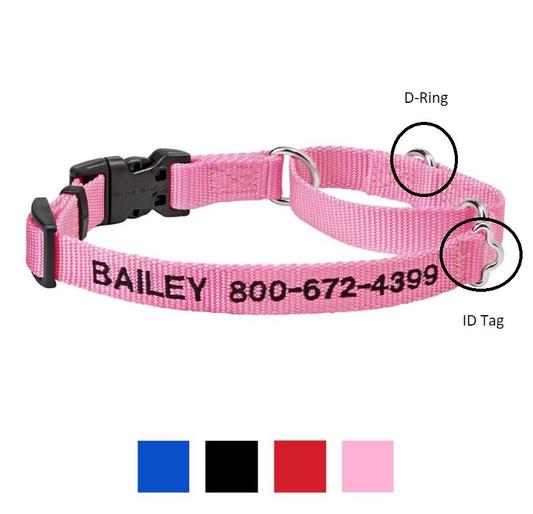 Flowertown Personalized Dog Collar with Embroidered Name and Phone Number, Custom Dog ID Collars 4 Adjustable Sizes with Safety Release Buckle and