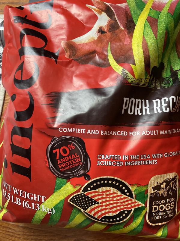 INCEPTION Pork Recipe Dry Dog Food, 13.5lb bag