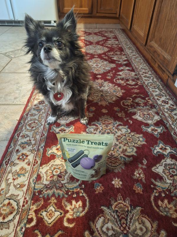 Sparkles and her new treats.