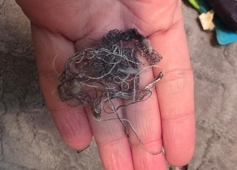 completely loose thread found in bed where side stitch on