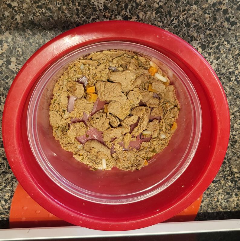 Gravy good; solids refused.