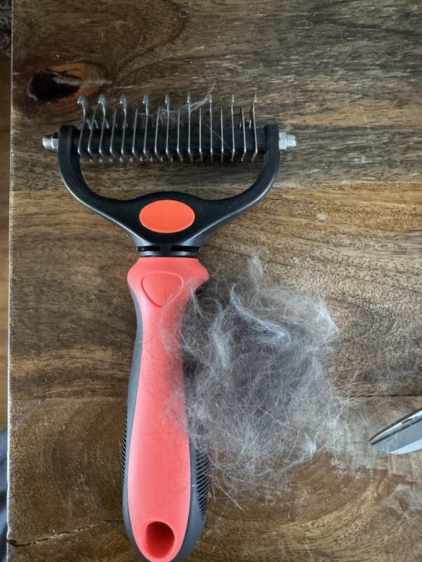 RAW PAWS Dual-Sided Undercoat Rake & Dematting Tool for Dogs & Cats ...
