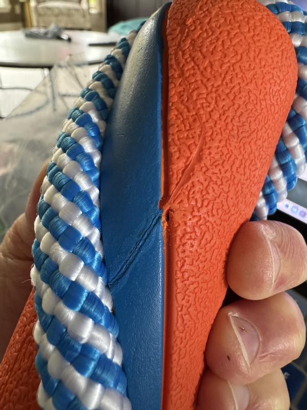 hole at seam. cheap and thin