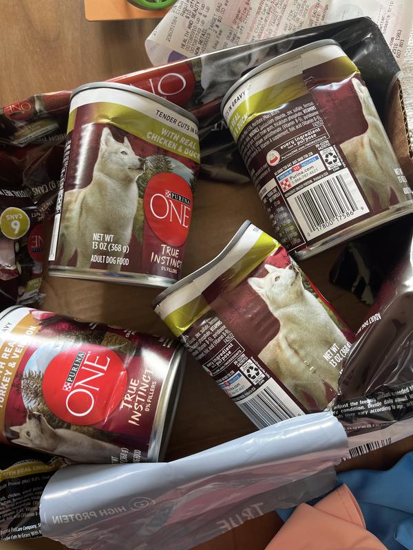 3 majorly dented cans, 1 moderately dented can