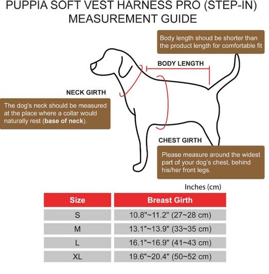 Puppia vest harness sizing best sale