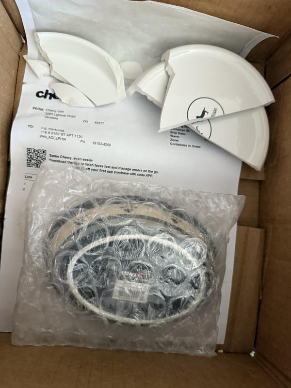 Pieces next to bubble wrapped bowl