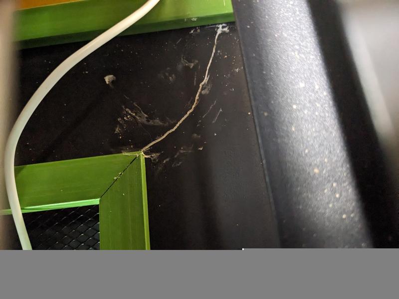 The crack, I could have used black caulking and would be less noticeable.