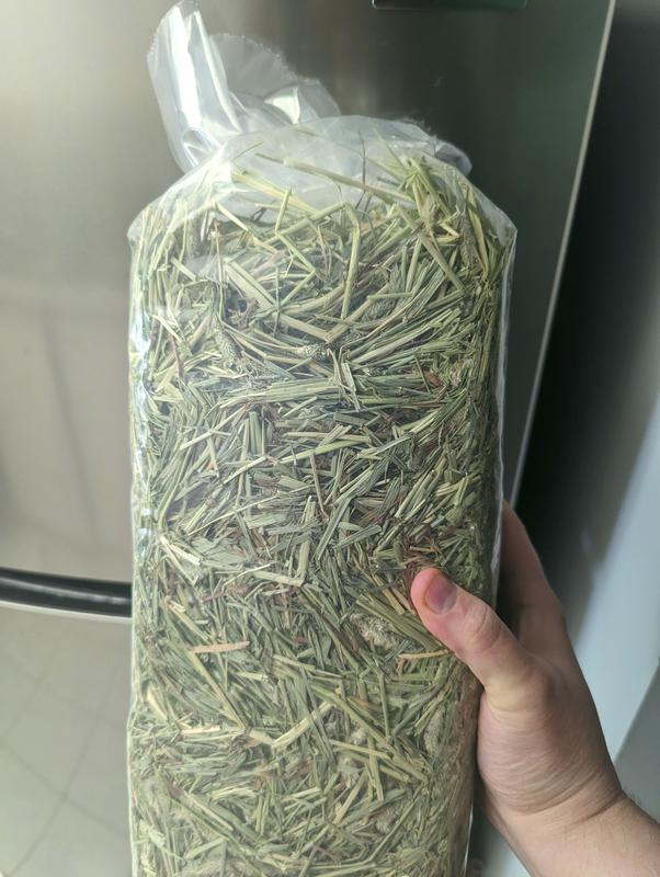 Nice quality hay, and it comes in three smaller bags for freshness!