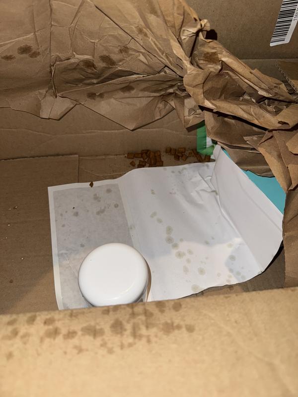 Oil/residue from treats around inside of box.