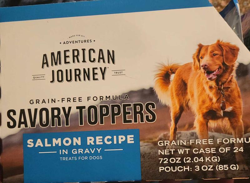 AMERICAN JOURNEY Savory Toppers Salmon Recipe in Gravy Grain Free Dog Food Topper 3 oz pouches case of 24 Chewy