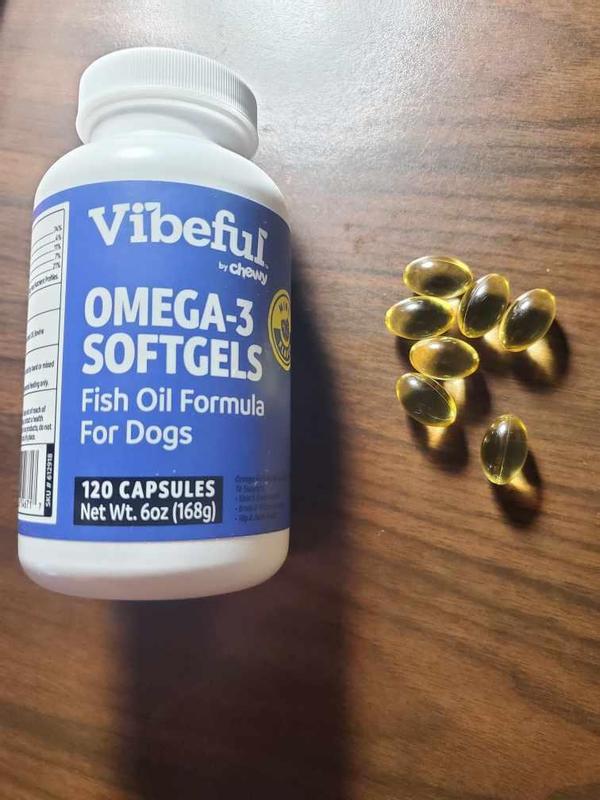 Vibeful Omega 3 Fish Oil Formula Softgels Skin Coat Supplement for Dogs