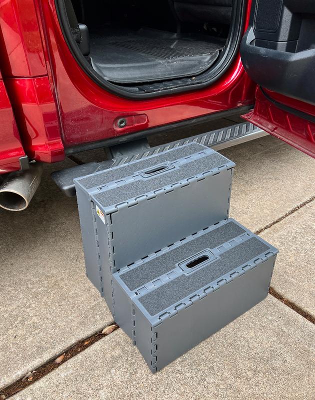 'Frisco Foldable Dog Stairs, Gray