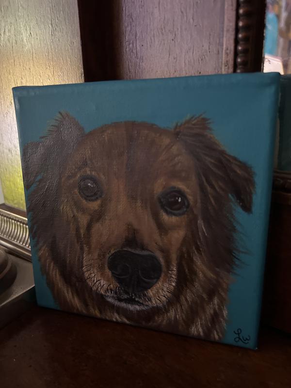 Pet portrait sent as a surprise gift from Chewy.  Love it!