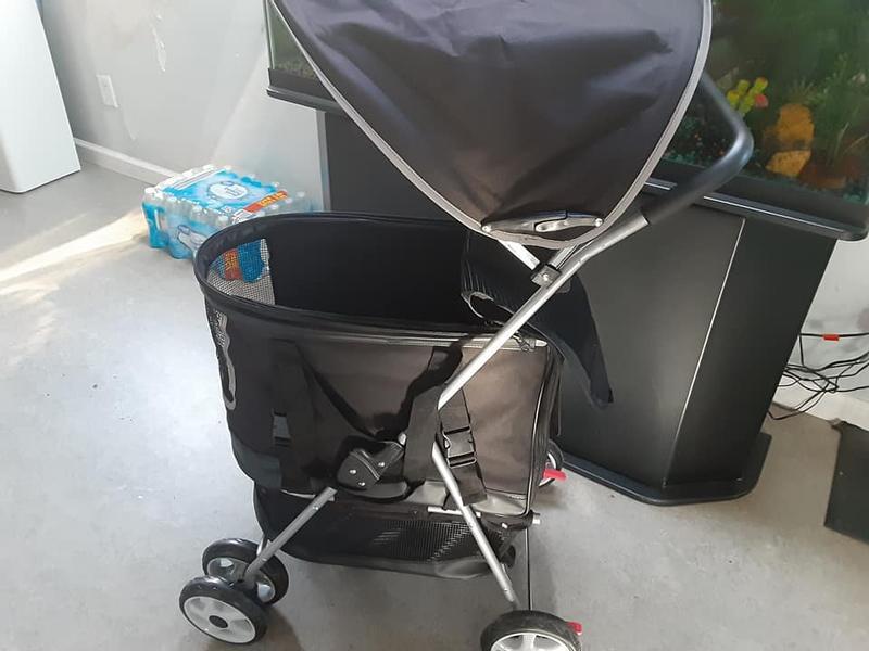 FRISCO 3 in 1 Dog & Cat Stroller with Detachable Carrier, Black