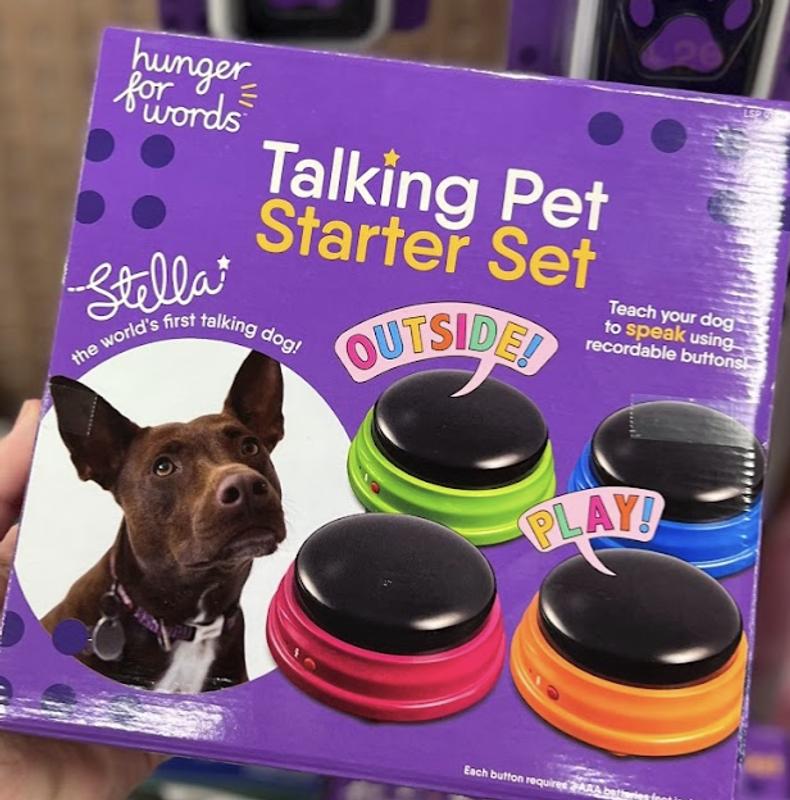 HUNGER FOR WORDS Talking Pet Starter Set Dog Toy, 4-pack 