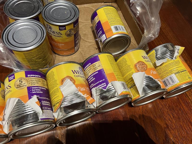 Over half of the cans arrived dented.