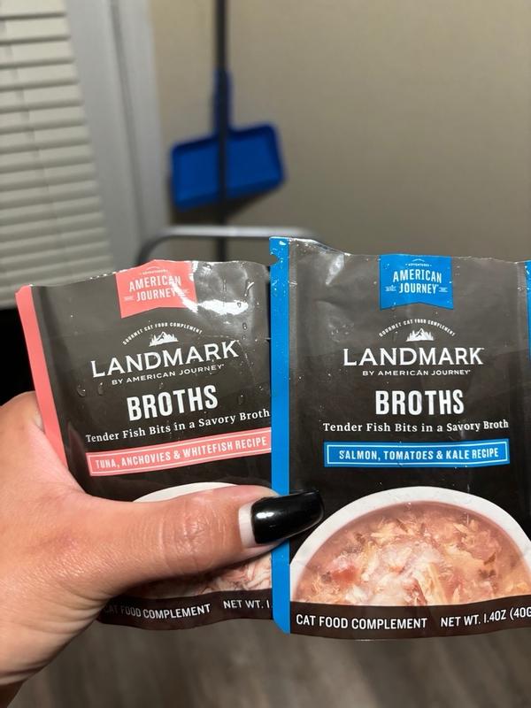 AMERICAN JOURNEY Landmark Broths Seafood Variety Pack Wet Cat Food Complement Pouches, 1.4 oz