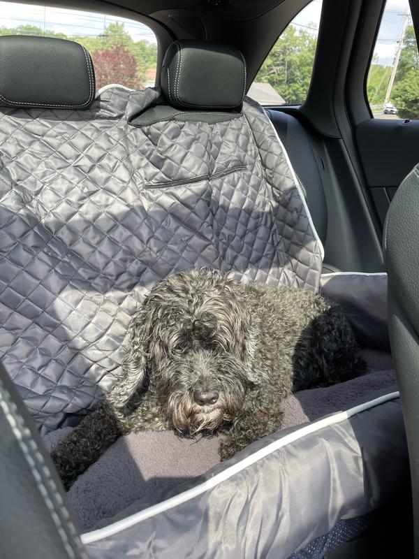 PetBed2Go Grey Large Pet Bed Cushion & Car Seat Cover 52x20x7