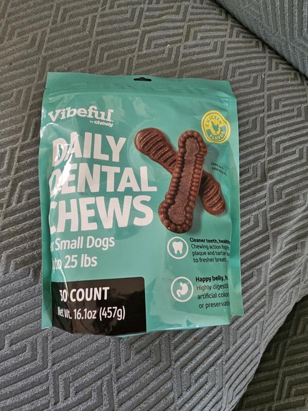 Vibeful Small Daily Dental Chew Treats for Dogs, Cinnamon Flavor