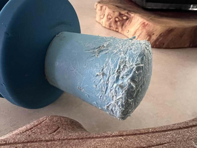 Gouges in the toy from 10 min play