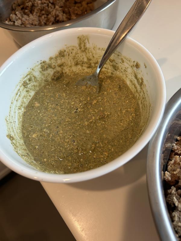 Mixed with water