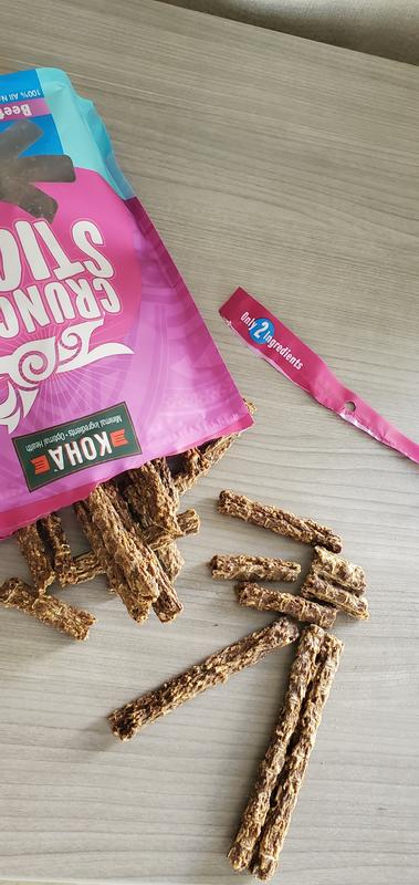 Freshly opened bag, contents