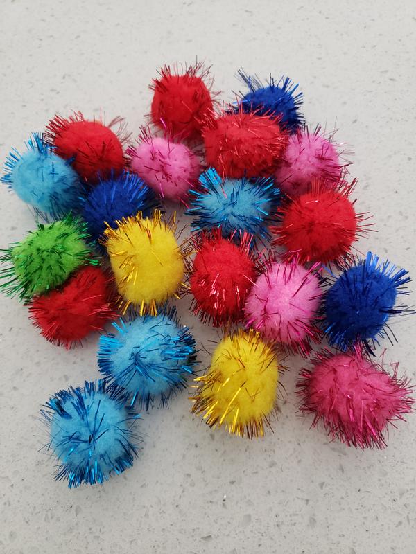 thumbnail image 2 of WishLotus 30Pcs Soft Cat Balls, 3CM Cat Pompoms Colorful Cat Toys For 2 of 12