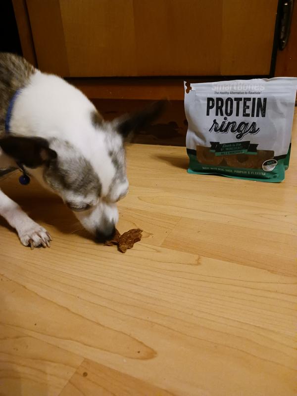 He likes the smell of the protein rings