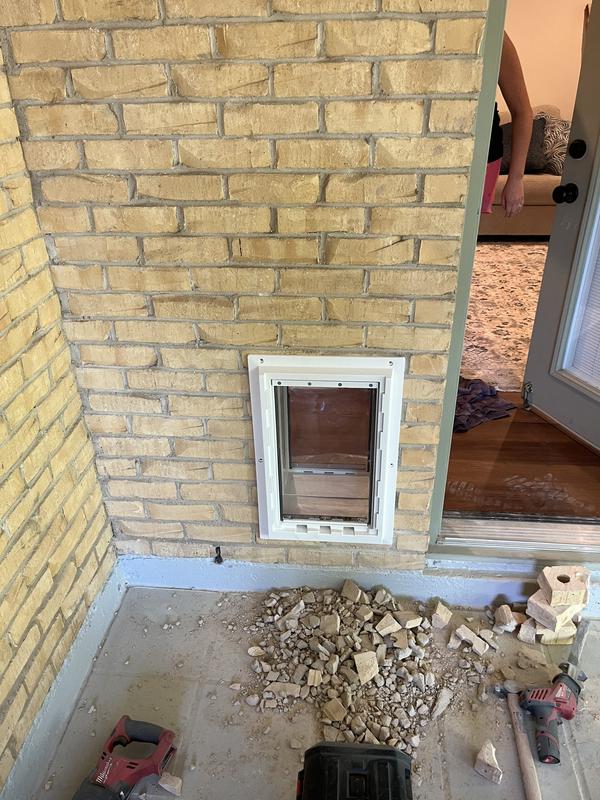 Dog door deals through brick wall