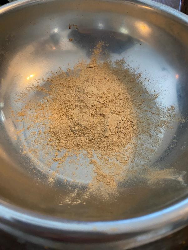 2 scoops of dry powder; my dog will not eat it dry