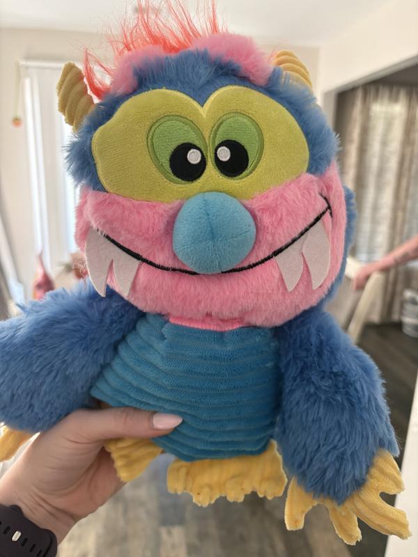 HASBRO My Pet Monster & Crunch Squeaky Plush Dog Toy, Blue, 14-in