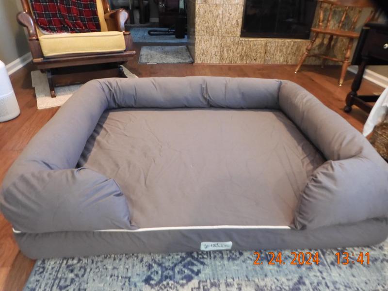 PETFUSION Ultimate Lounge Memory Foam Bolster Cat & Dog Bed with